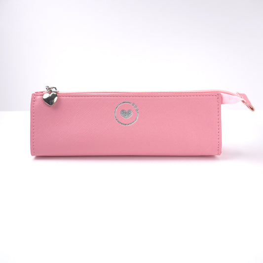 Pen pouch | Pink | Vegan Saffiano leather -Limited edition