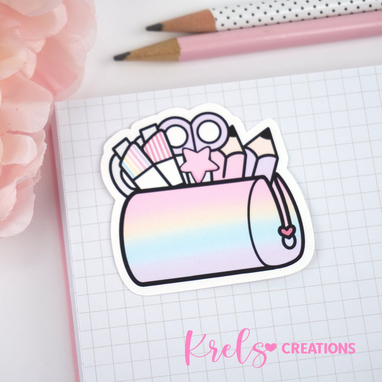 Pencil case pastel | Die-cut sticker