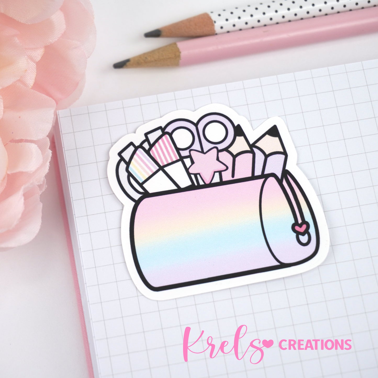 Pencil case pastel | Die-cut sticker
