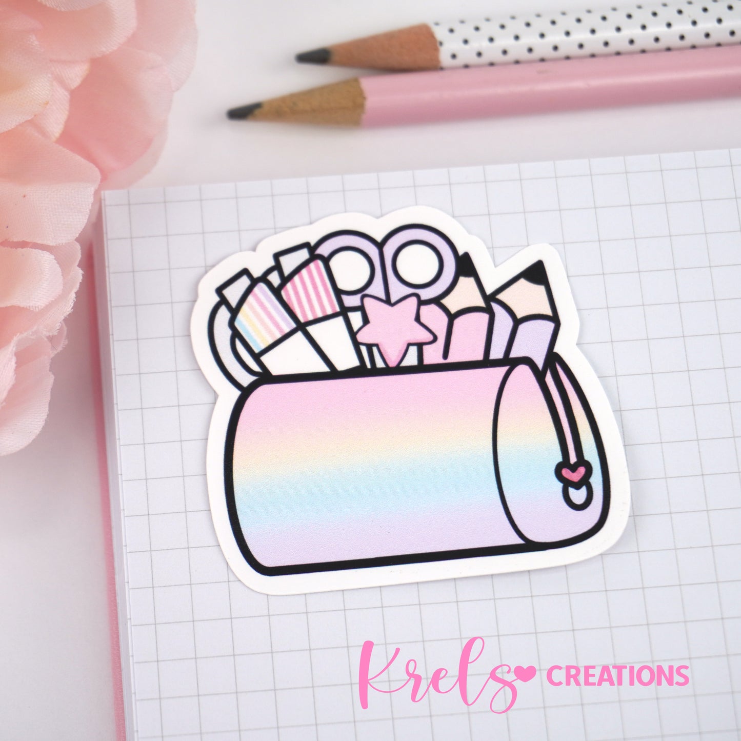 Pencil case pastel | Die-cut sticker
