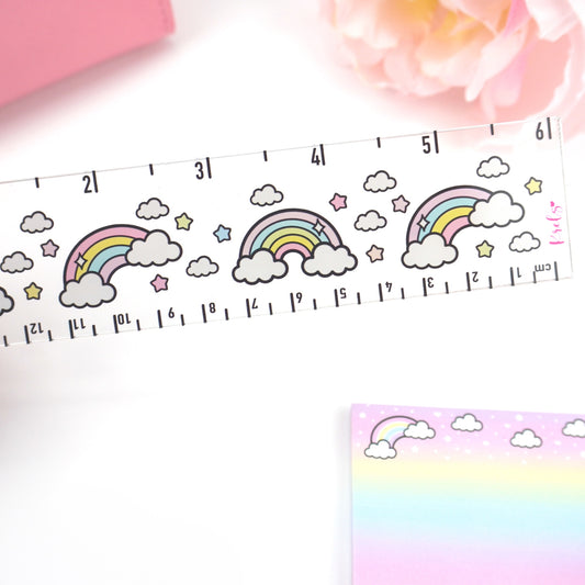 Rainbow Acrylic Ruler 6" (B-grade)