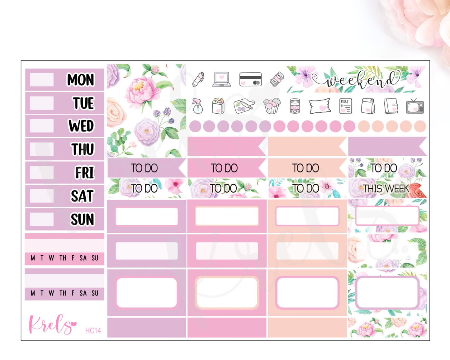 HC14| Pretty florals | Hobonichi cousin