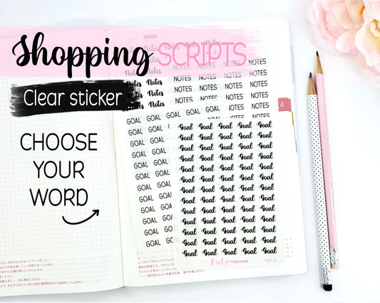 Shopping/Grocery Scripts | Clear Sticker Paper
