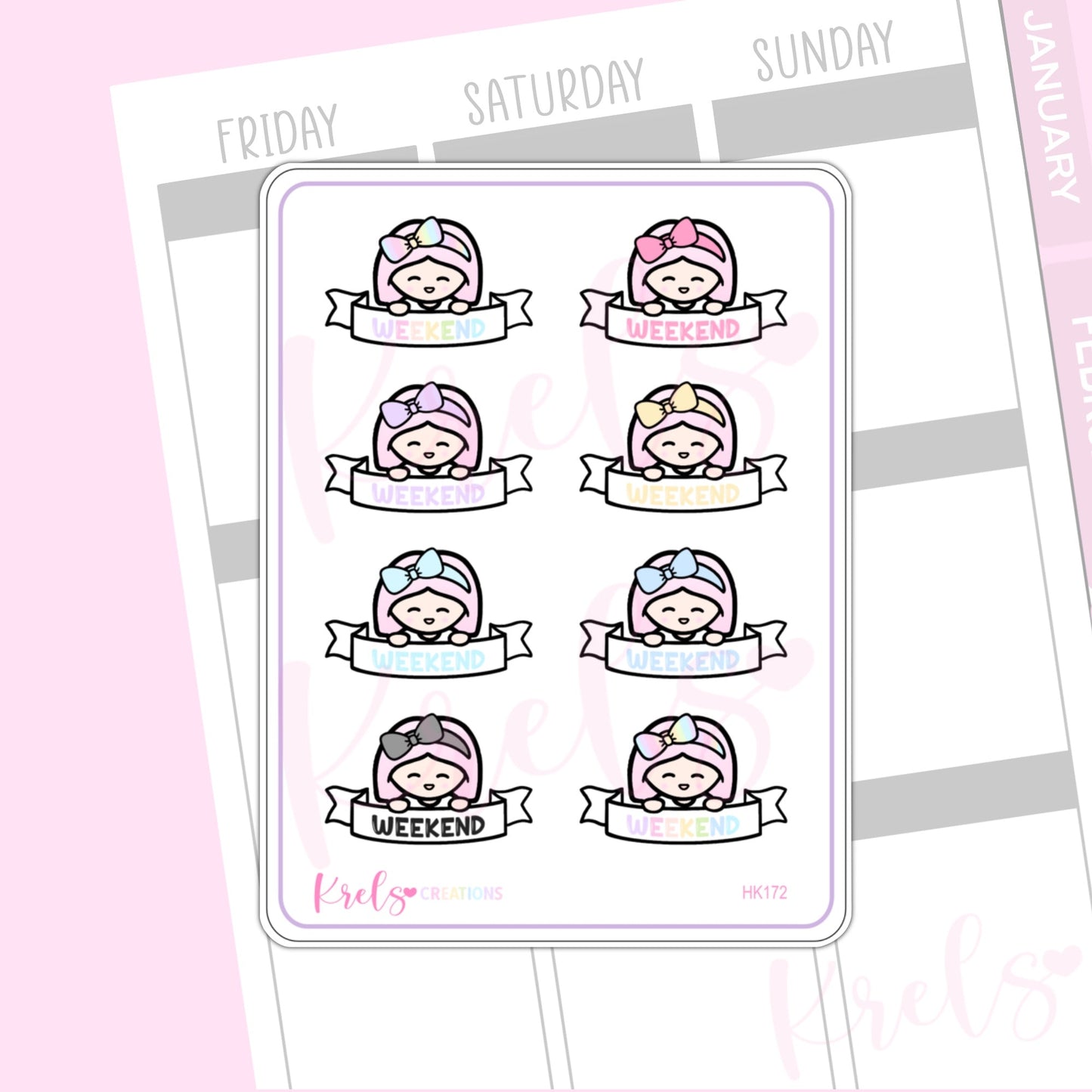 Weekend banner - Little K Stickers | HK172