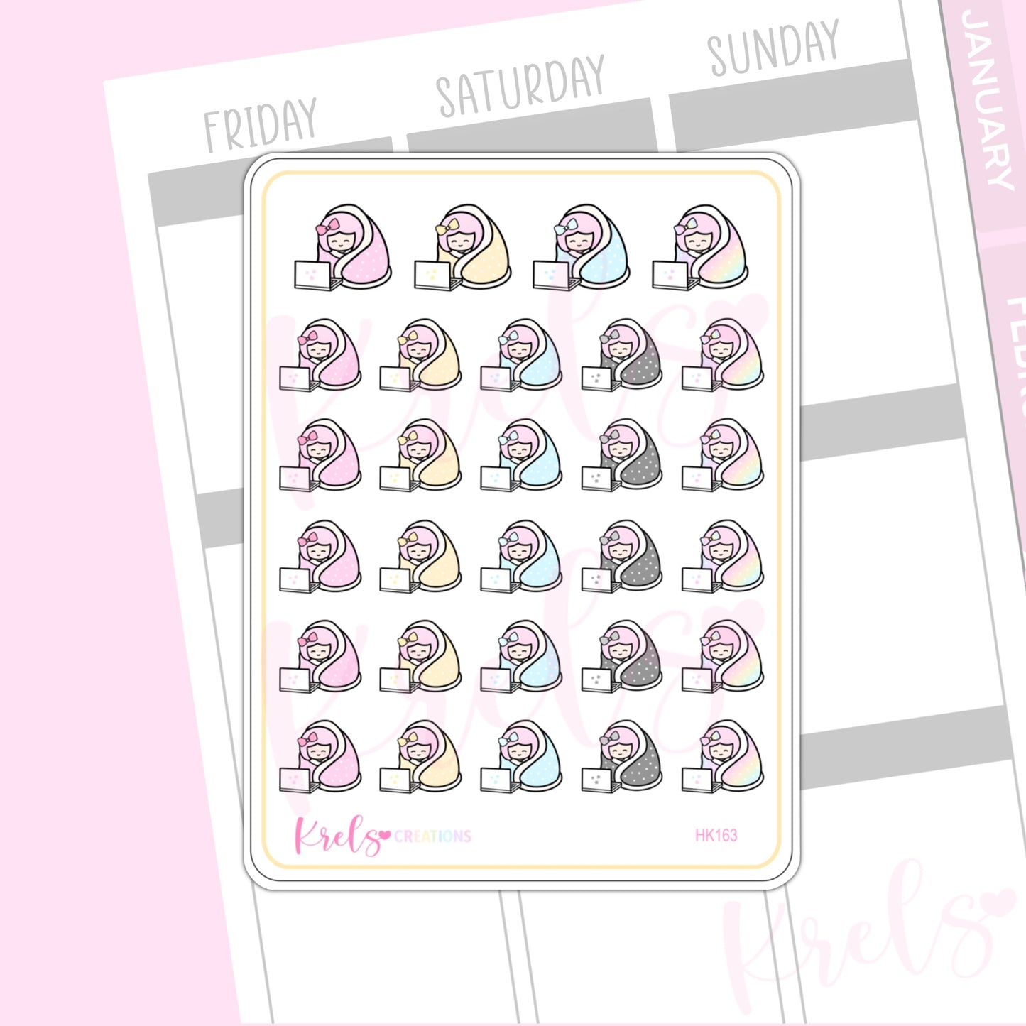 In a blanket - Little K Stickers | HK163