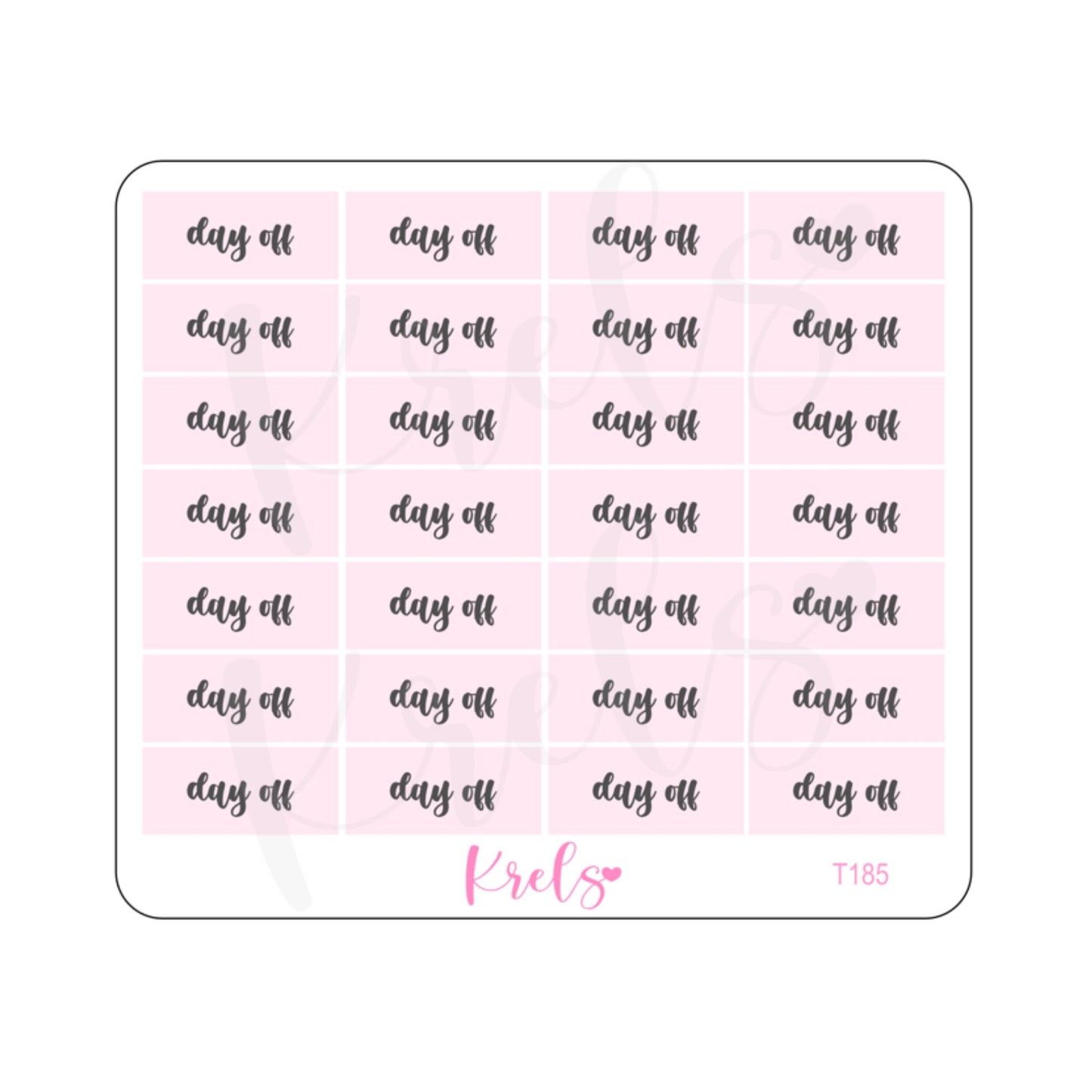 Day off | Pink minimal sticker | T185