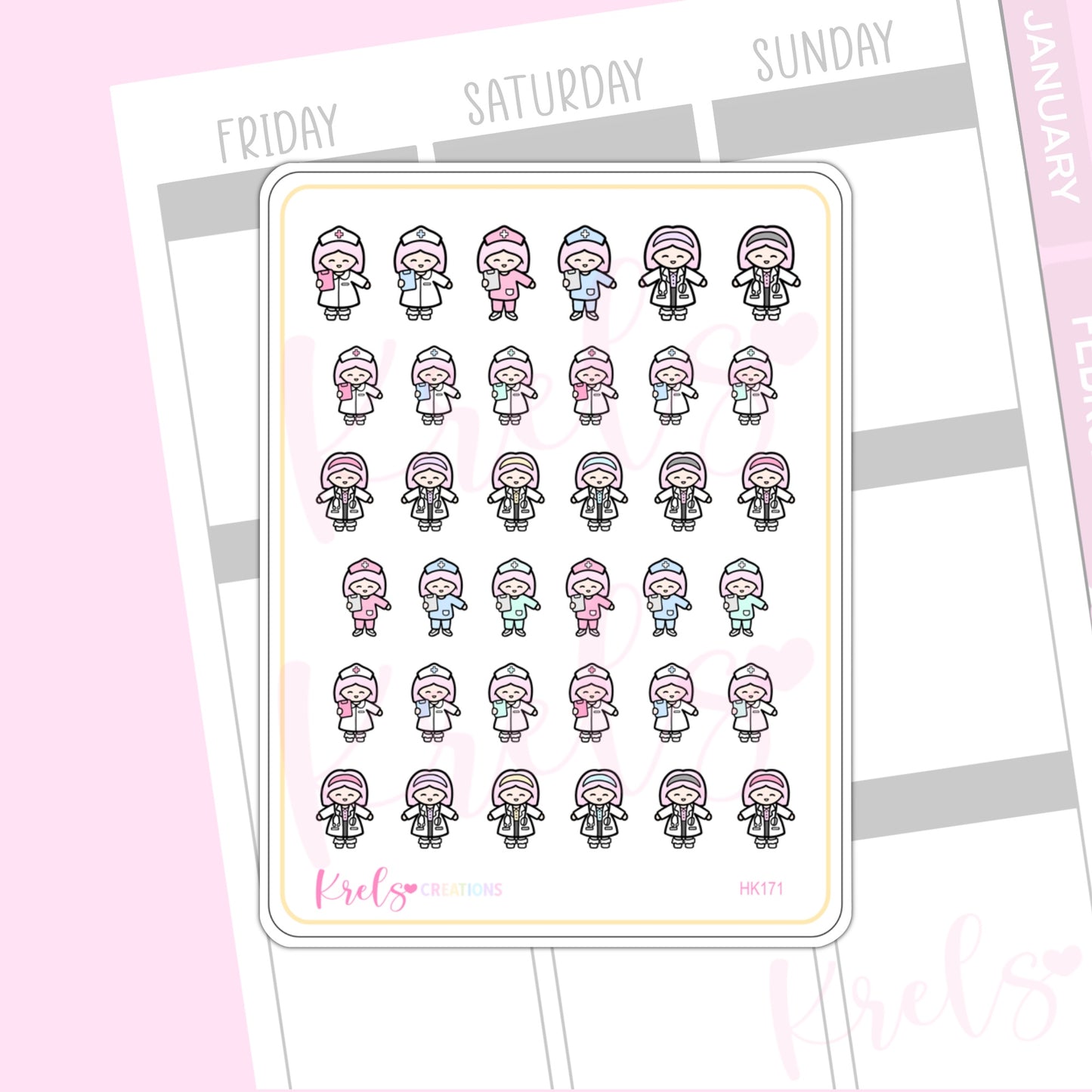 Doctor & Nurse - Little K Stickers | HK171