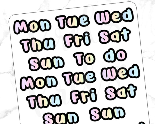 WC6 | Rainbow Weekdays Script