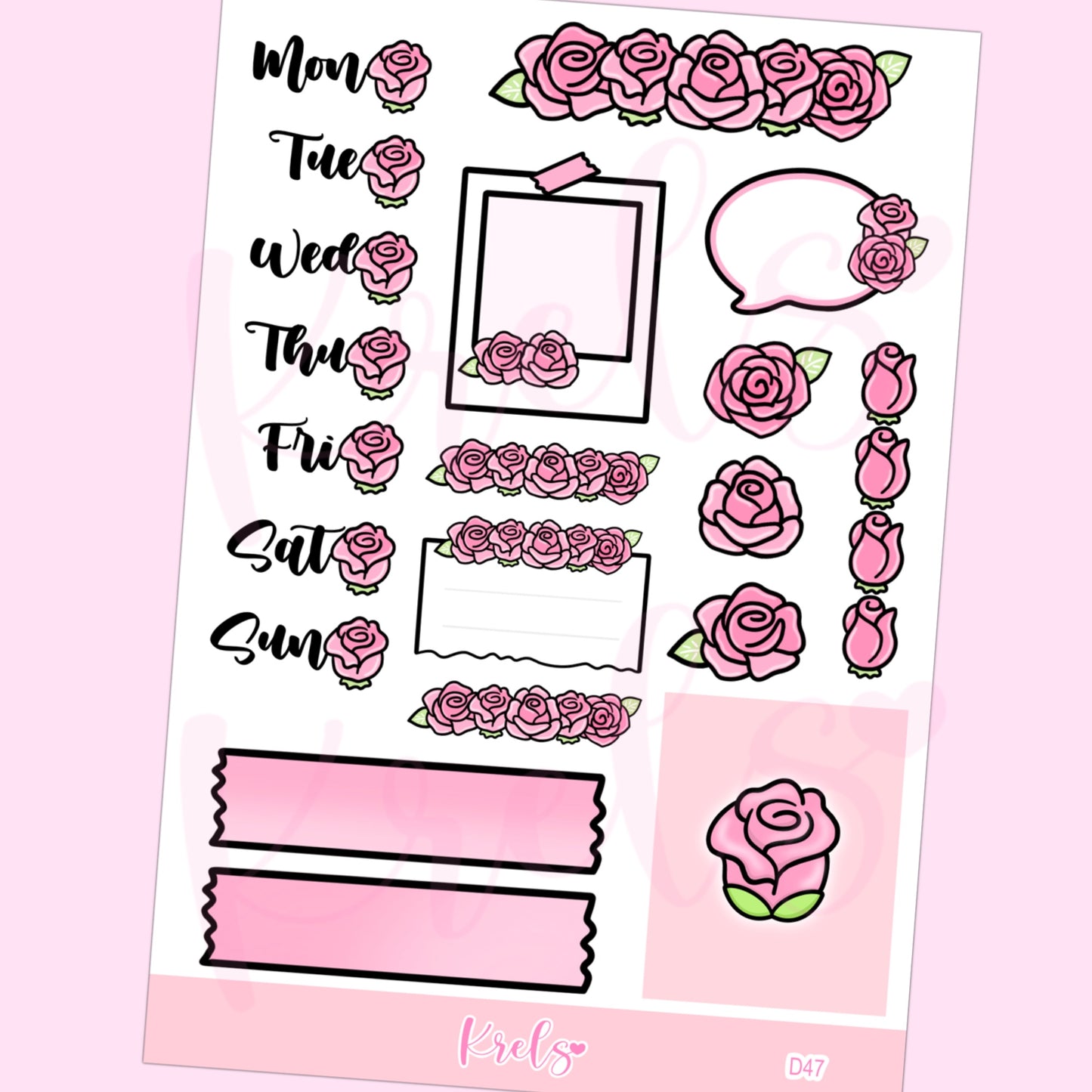 Roses Bujo Sticker | D47