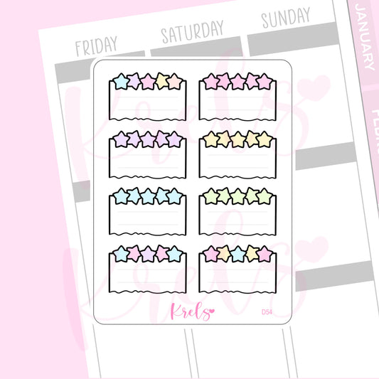 Star Torn Note Sticker | D54