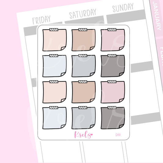 Mini Sticky Note Sticker | D60