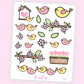 Spring bird deco sticker | D64