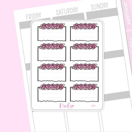 Rose teared note sticker | D70