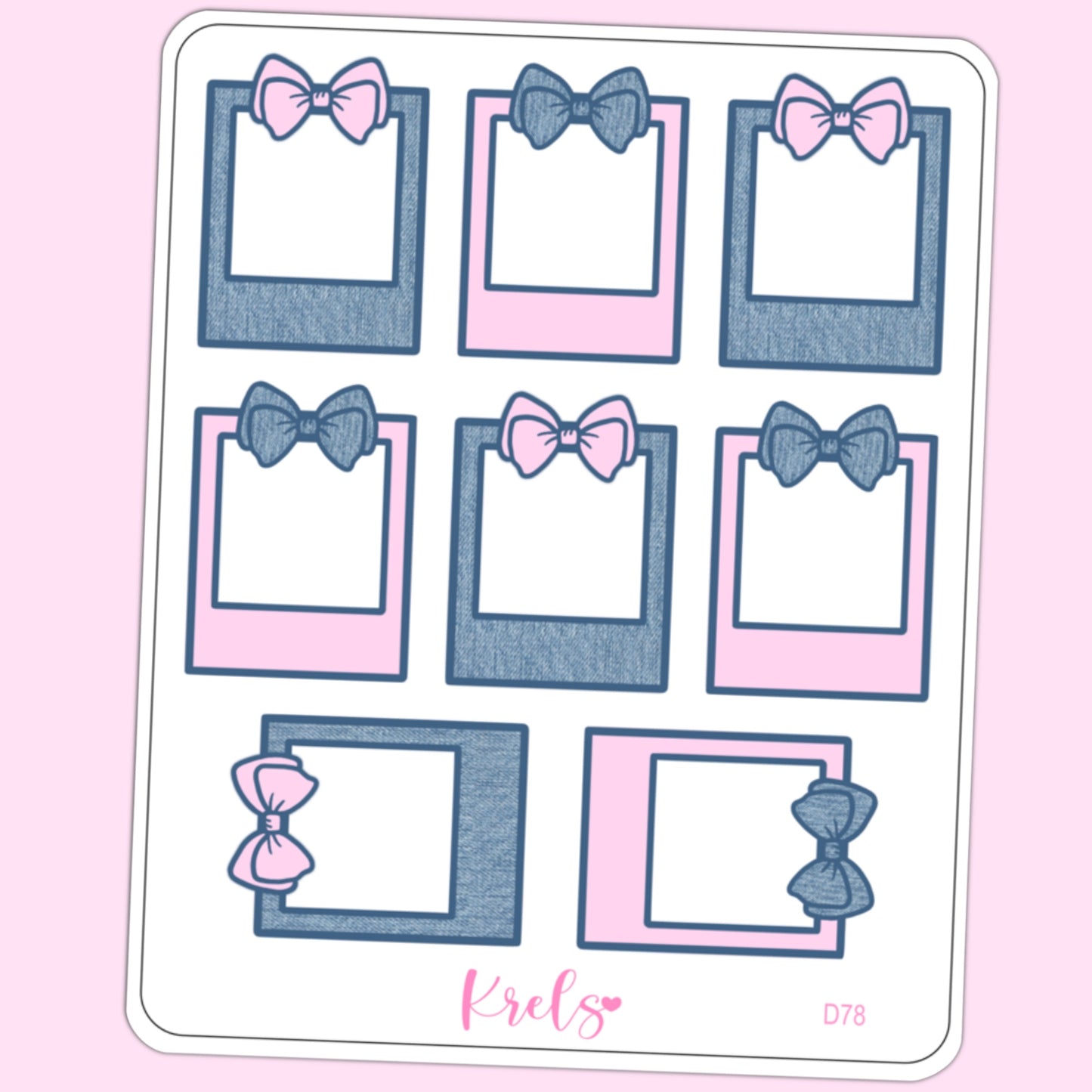 Denim polaroid note sticker | D78