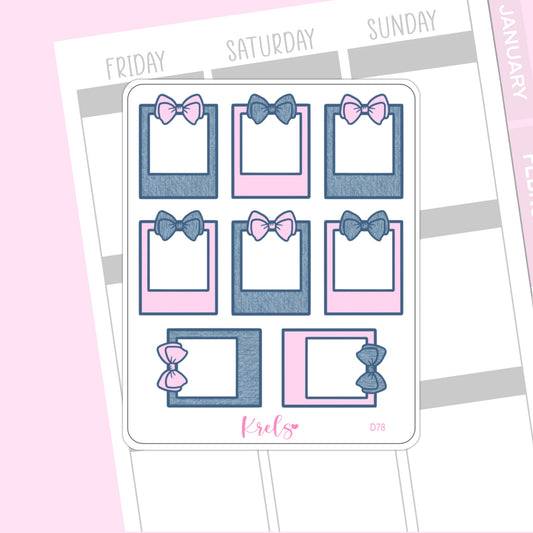 Denim polaroid note sticker | D78