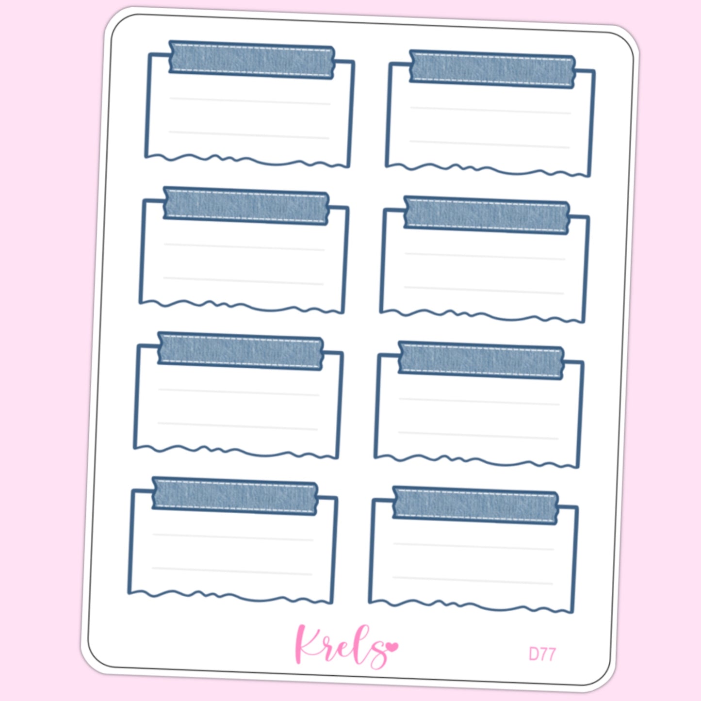 Denim note sticker | D77