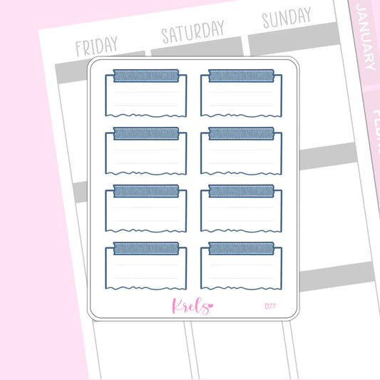 Denim note sticker | D77