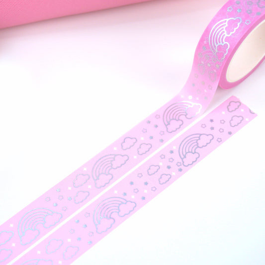 Pink rainbow | Holo foil | 15mm washi tape