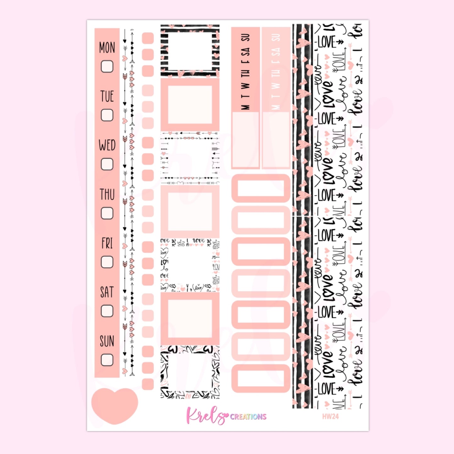 HW24 | Peach Heart | Hobonichi Week kit