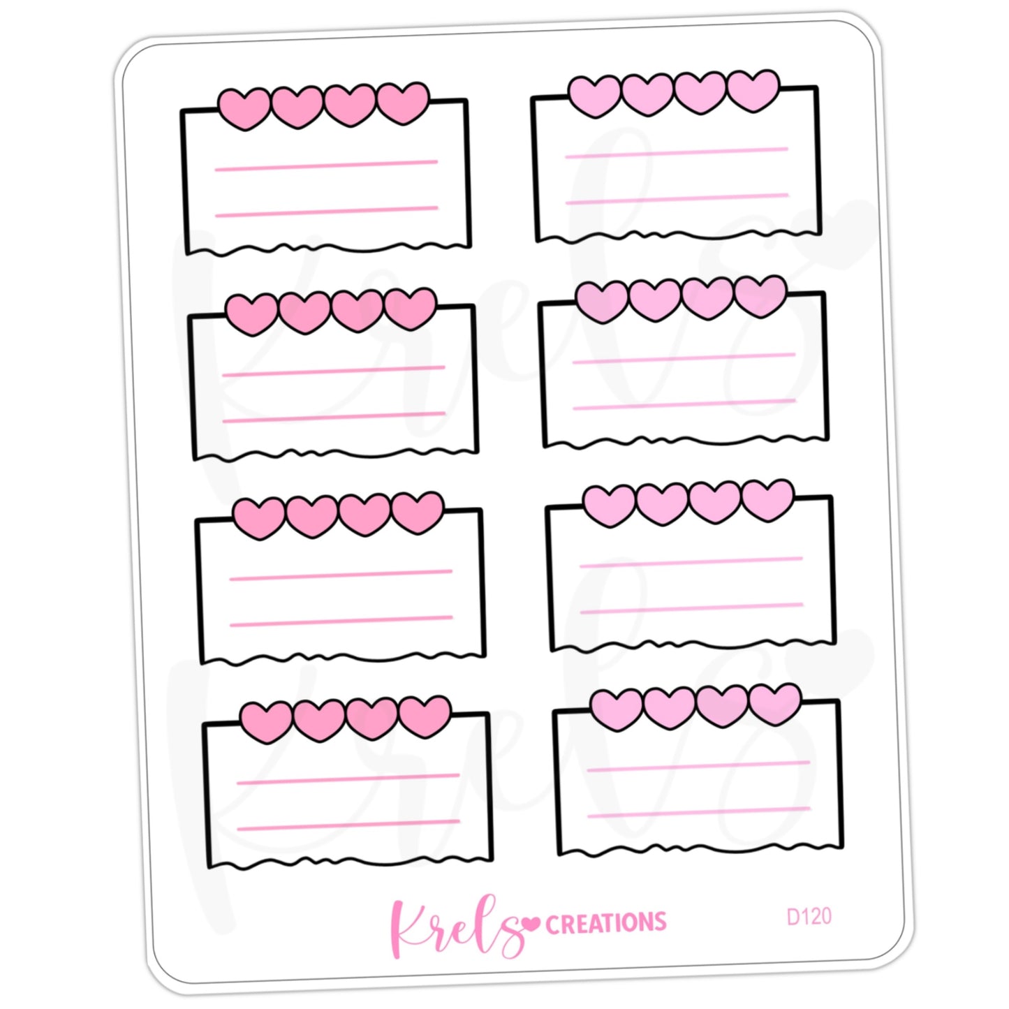 Heart note sticker | Hearts day collections 💖 | D120
