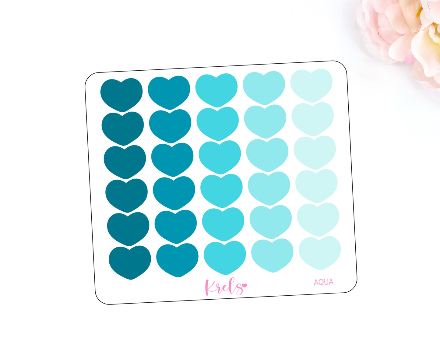 AQUA | Medium Heart | Transparent