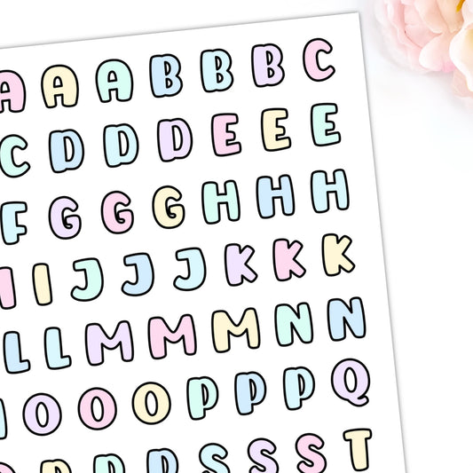 Letters sticker | Light Pastel | D123