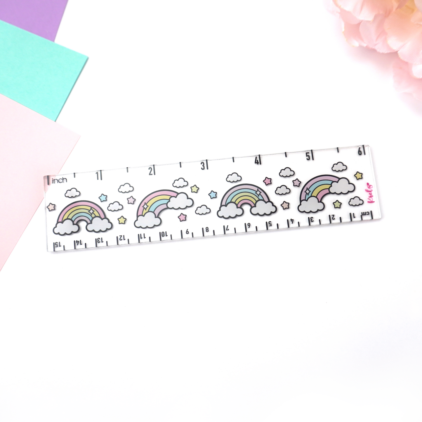 Rainbow Acrylic Ruler 6" (B-grade)