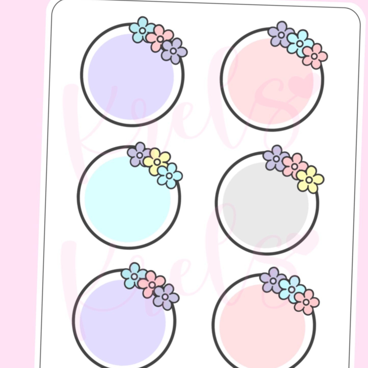 Flower Round Deco Sticker | D57