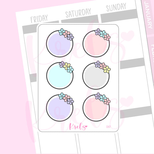 Flower Round Deco Sticker | D57