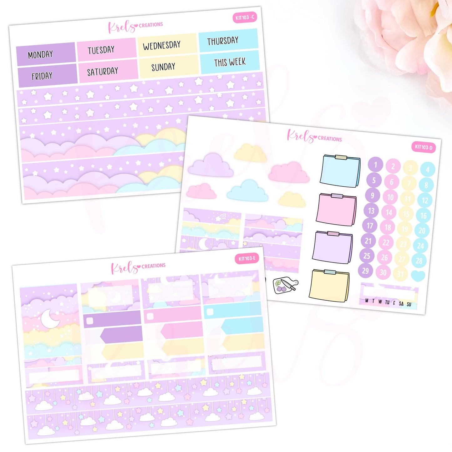 KIT103 | Twinkle twinkle -Pastel | Vertical Kit