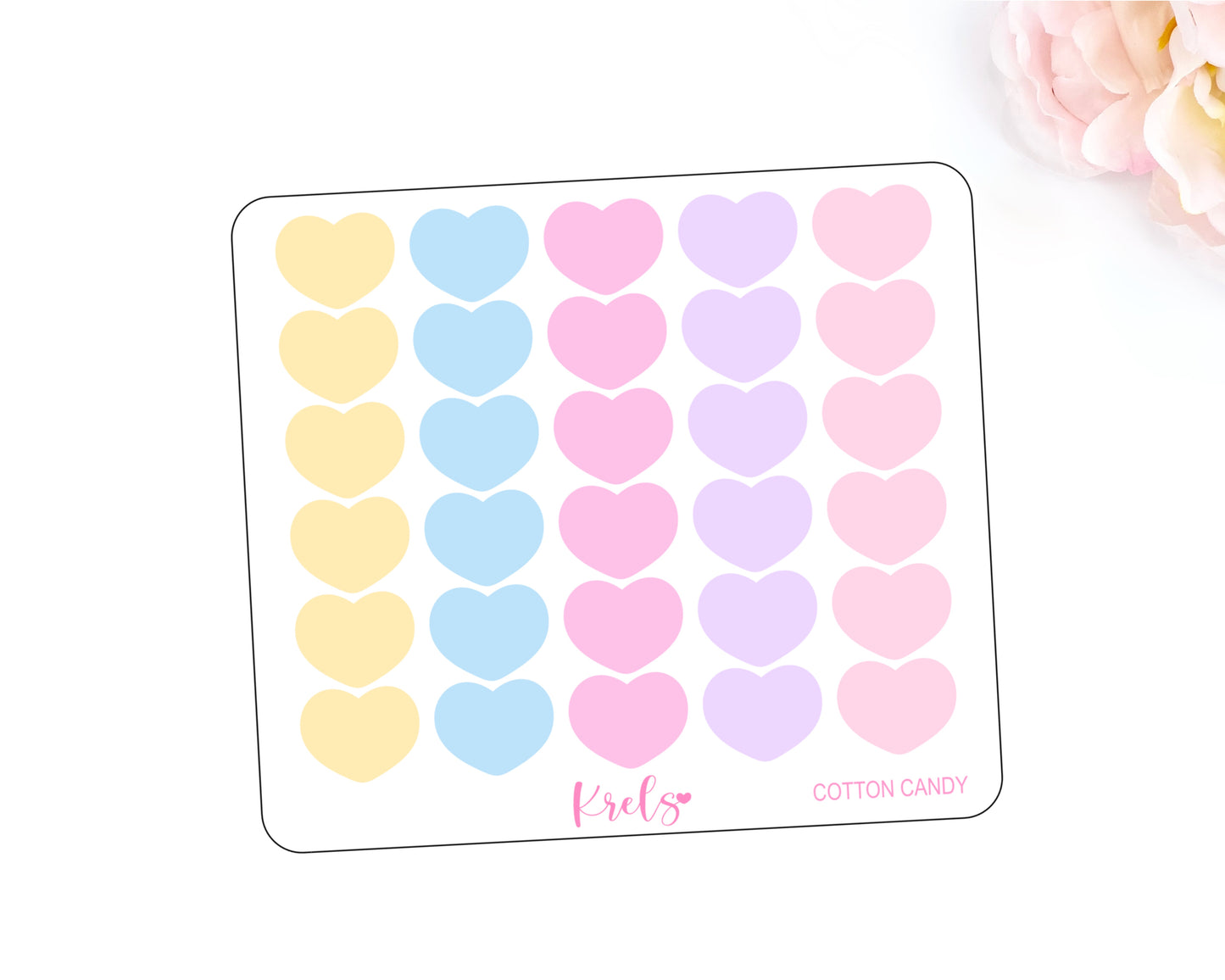 COTTON CANDY | Medium Heart | Transparent