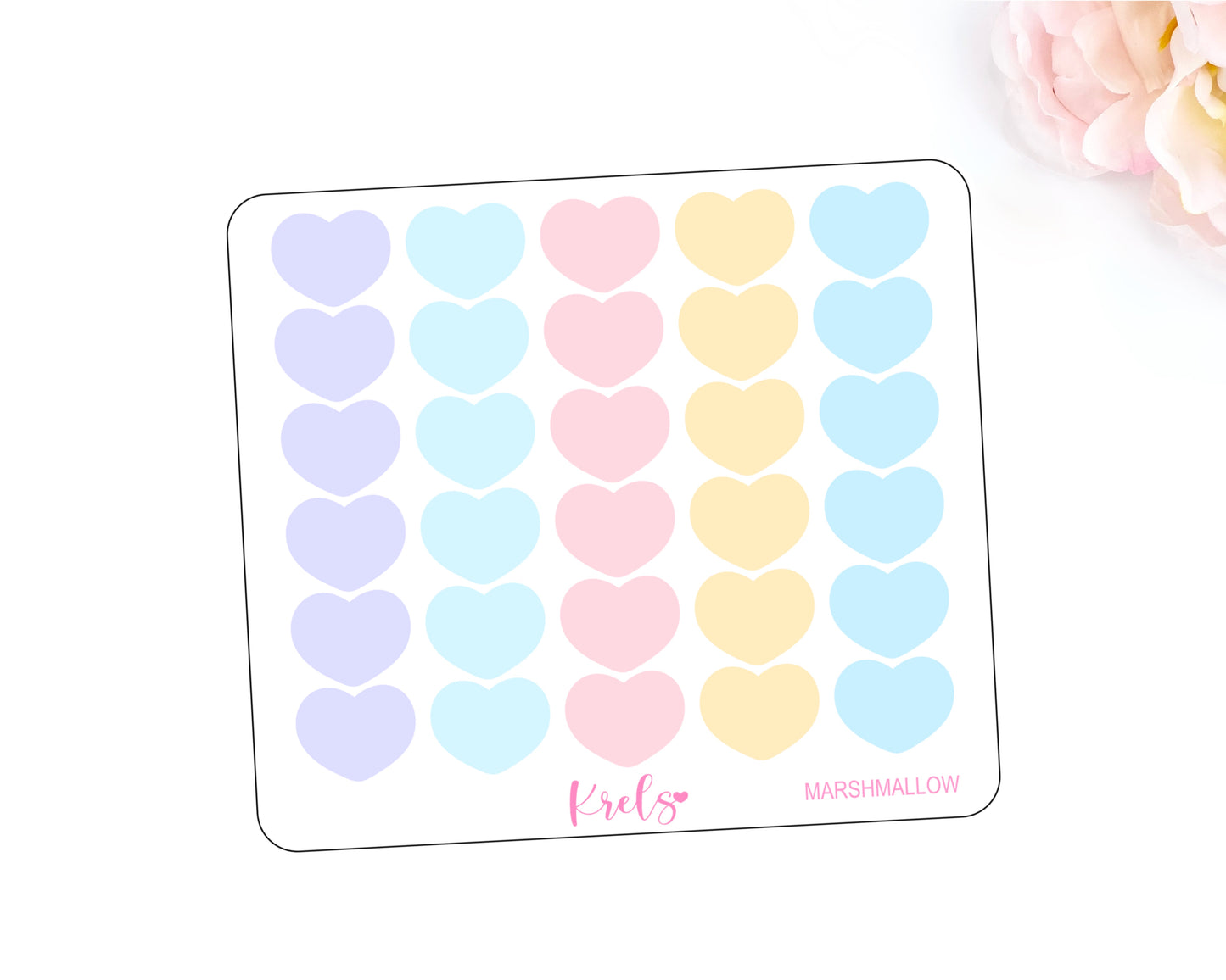 MARSHMALLOW | Medium Heart | Transparent
