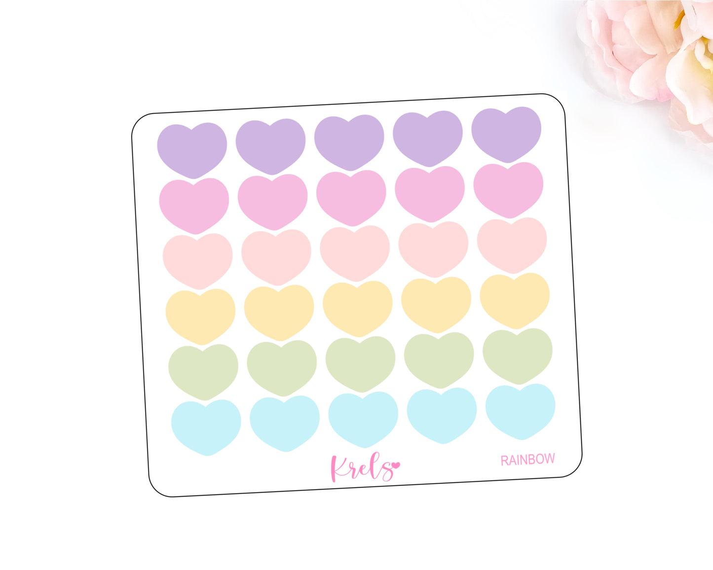 RAINBOW | Medium Heart | Transparent