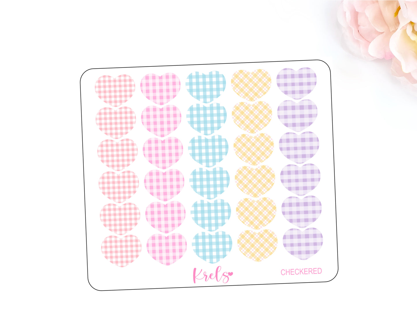 CHECKERED | Medium Heart | Transparent