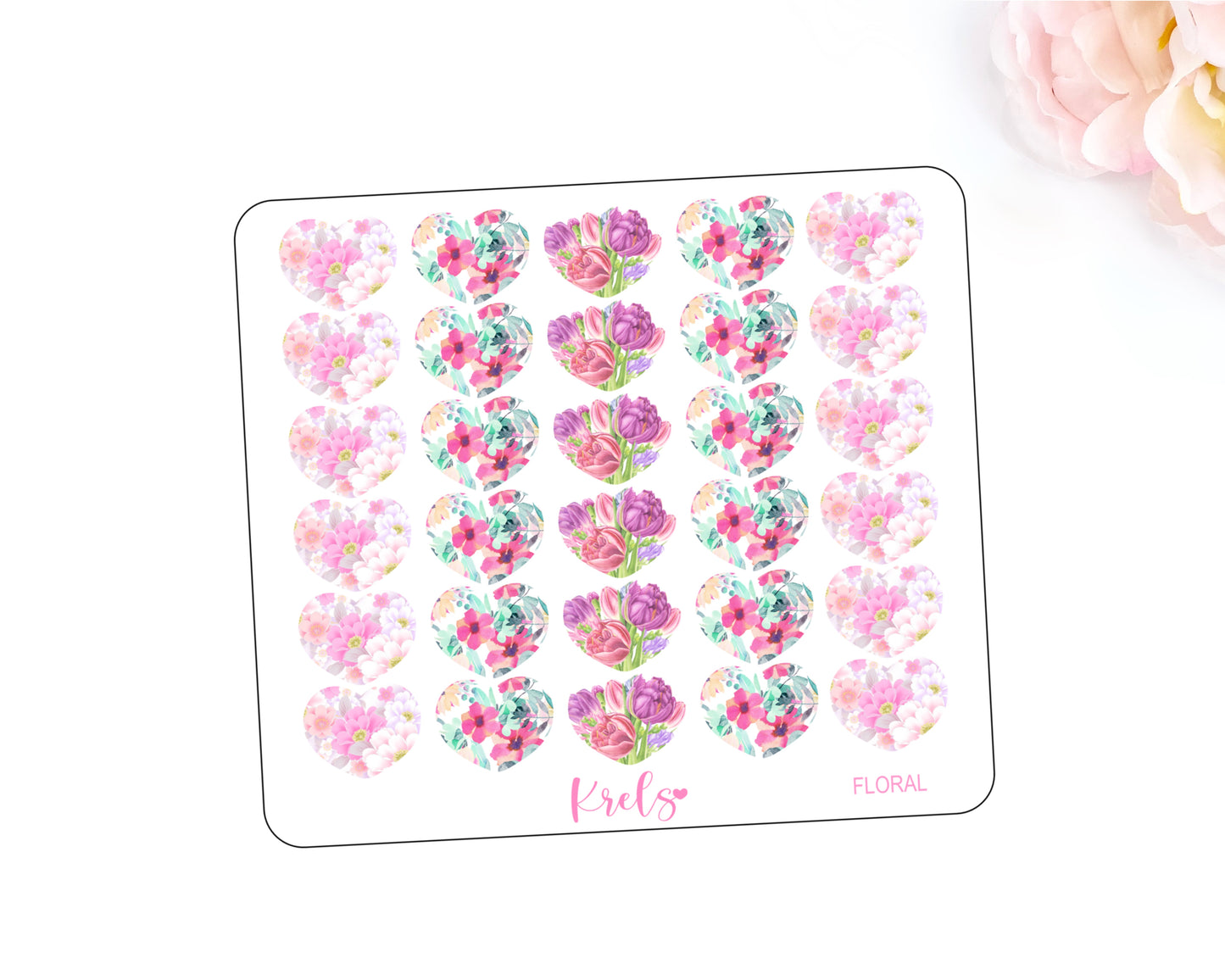 FLORALS | Medium Heart | Transparent