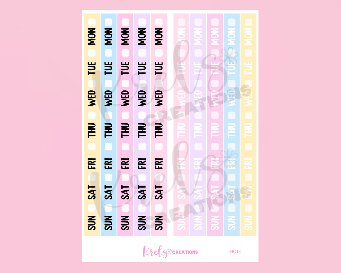 HO13| COTTON CANDY | Date cover for Hobonichi Week