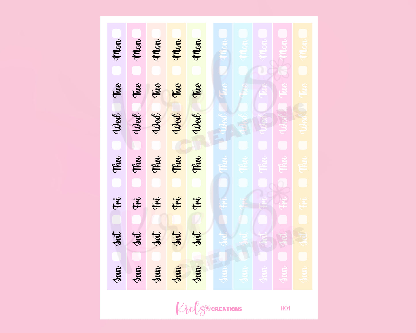 HO1| PASTEL | Date cover for Hobonichi Week