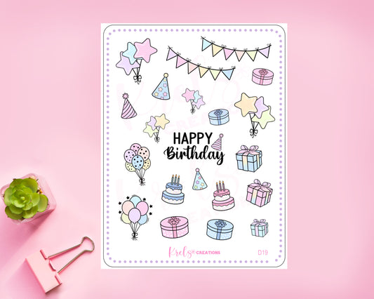Happy Birthday Doodles | D19