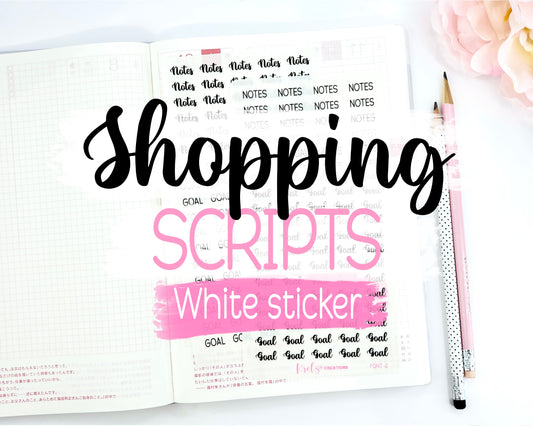 Shopping/Grocery Scripts | White Sticker