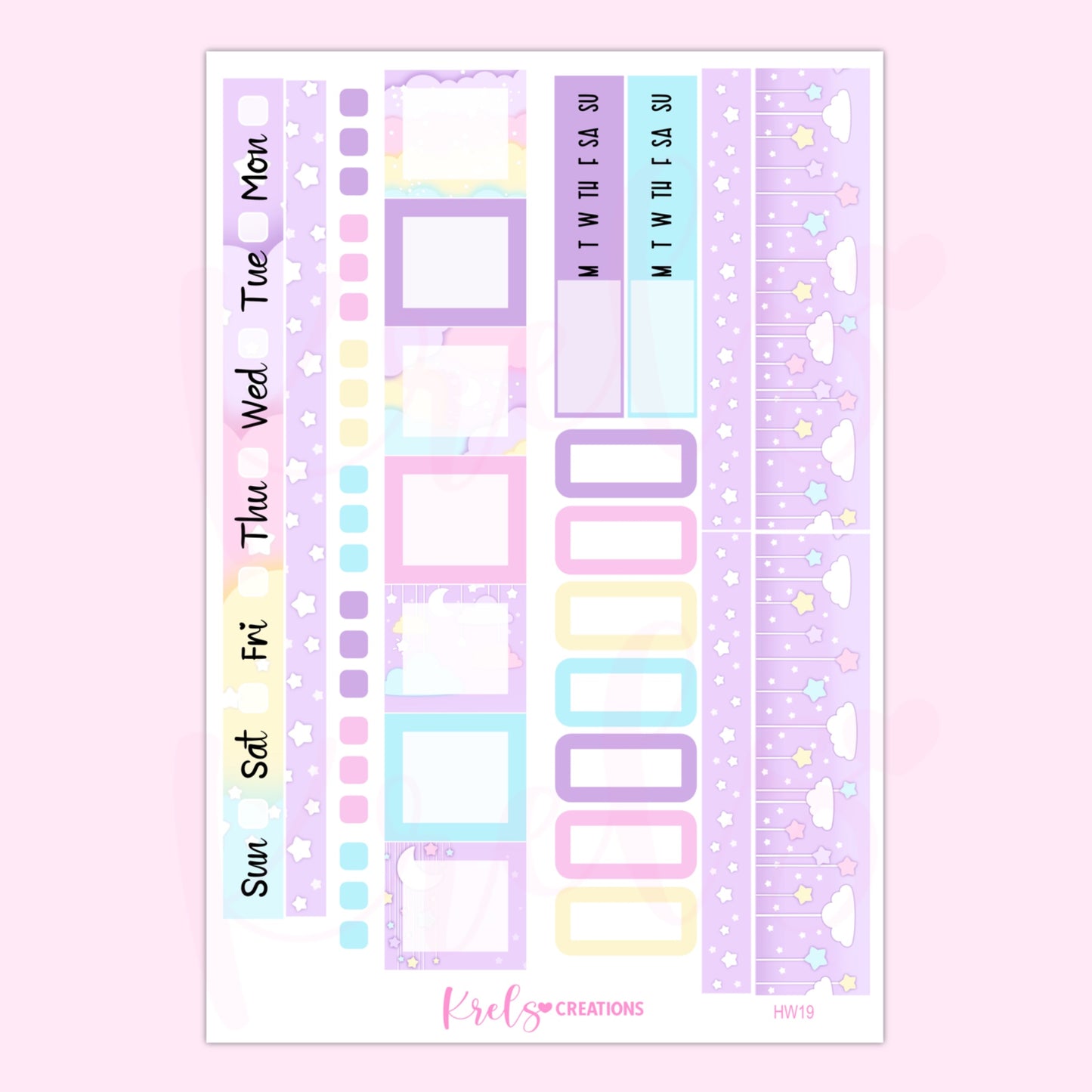 HW19 | Twinkle twinkle -Pastel | Hobonichi Week kit