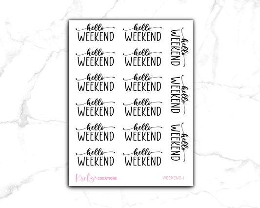 HELLO WEEKEND | Script Planner Sticker
