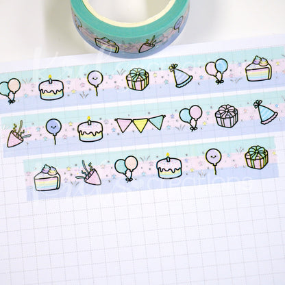 Celebration | Silver foil | 15mm washi tape
