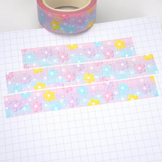Blooms | Silver foil | 15mm washi tape