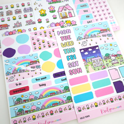 Hello town | Journaling sticker