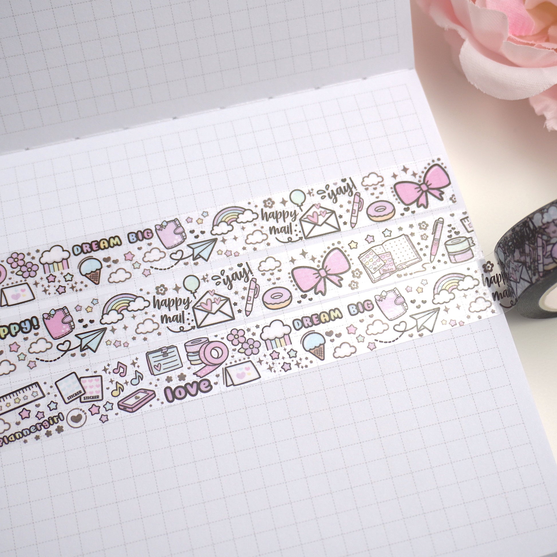 Girl of All Work - Washi Tape - 15mm - Cat Doodles