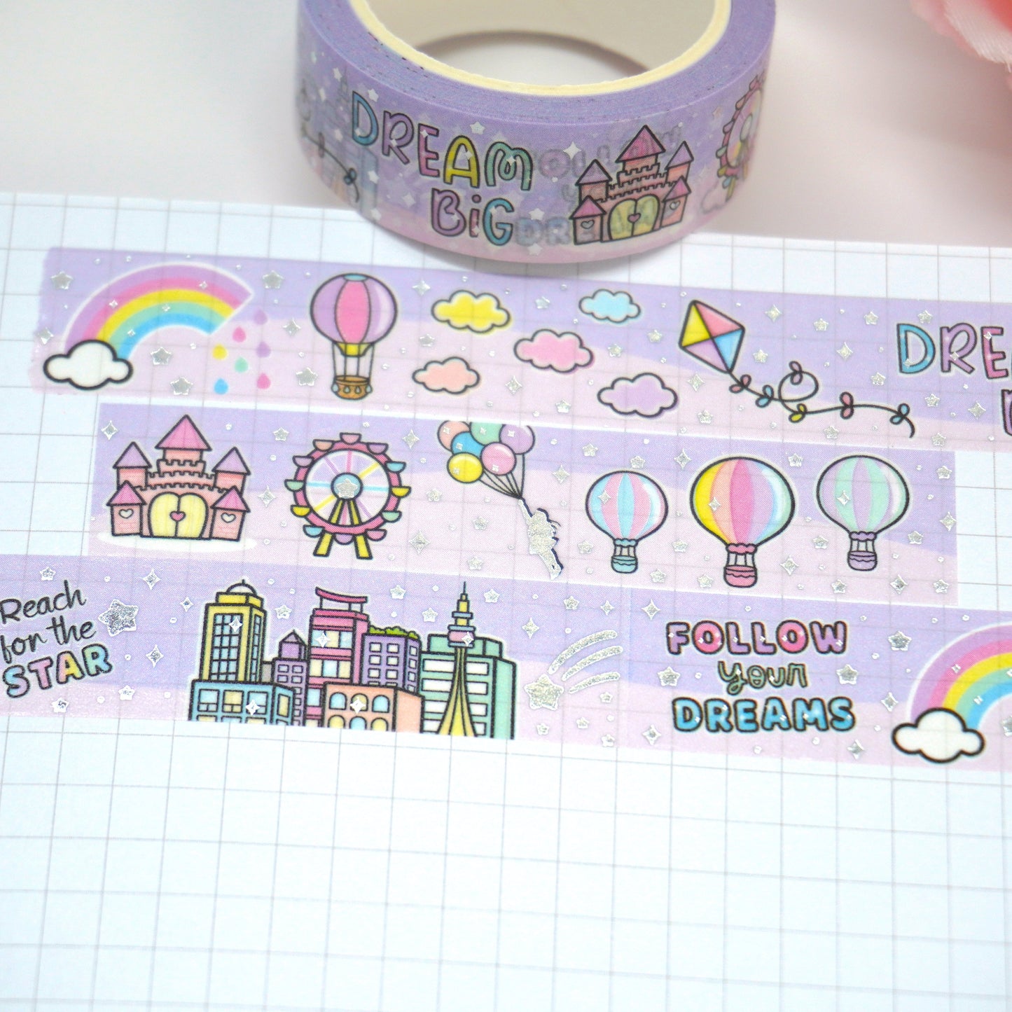 Dream Big | Silver foil | 15mm washi tape