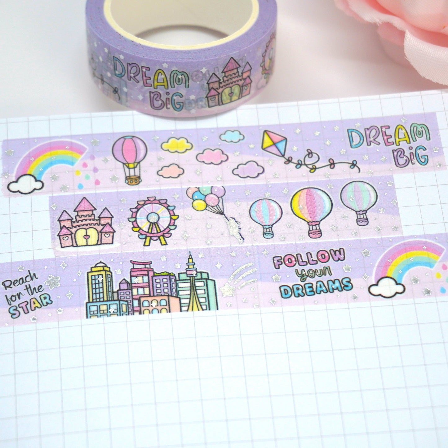 Dream Big | Silver foil | 15mm washi tape