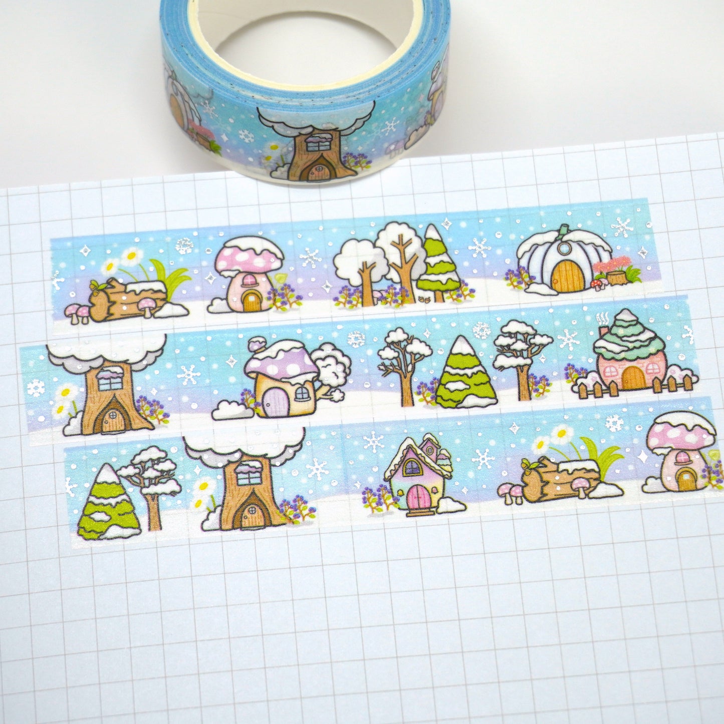 Magic Forest "Winter" | Silver foil | 15mm washi tape