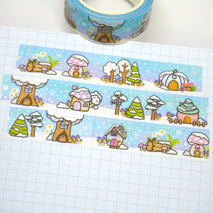 Magic Forest "Winter" | Silver foil | 15mm washi tape