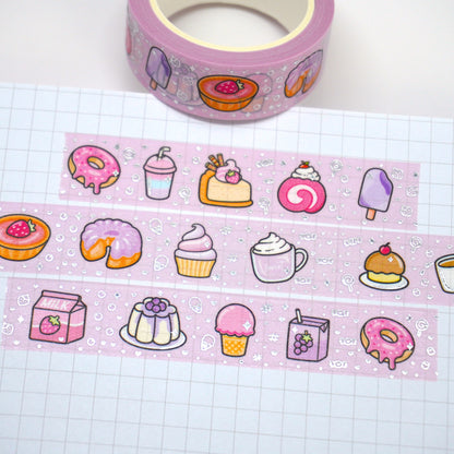 Sweet desserts | Silver foil | 15mm washi tape